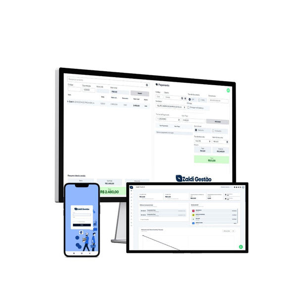 Sistema de Gestão ERP Para Empresas - Zaldi Gestão Plano Avançado (Mensal)