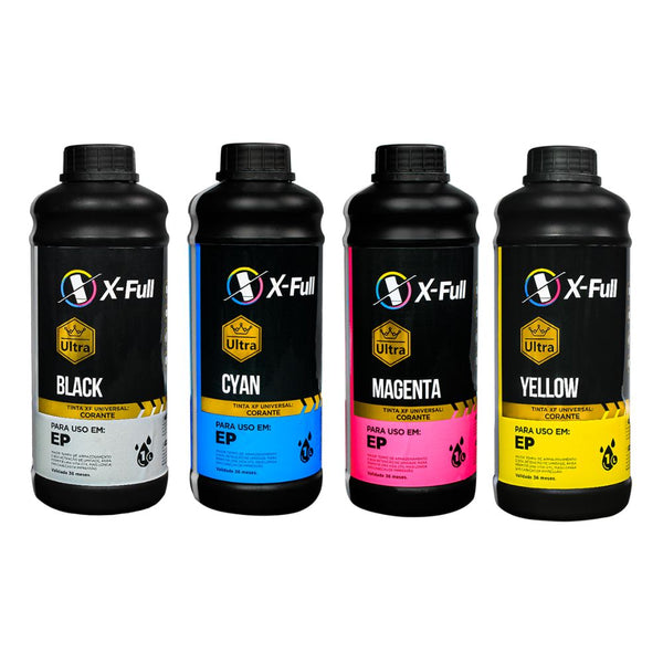 Tinta Corante Universal P/Epson Linha WF-C e L /4 Litros (4 Cores Ultra)