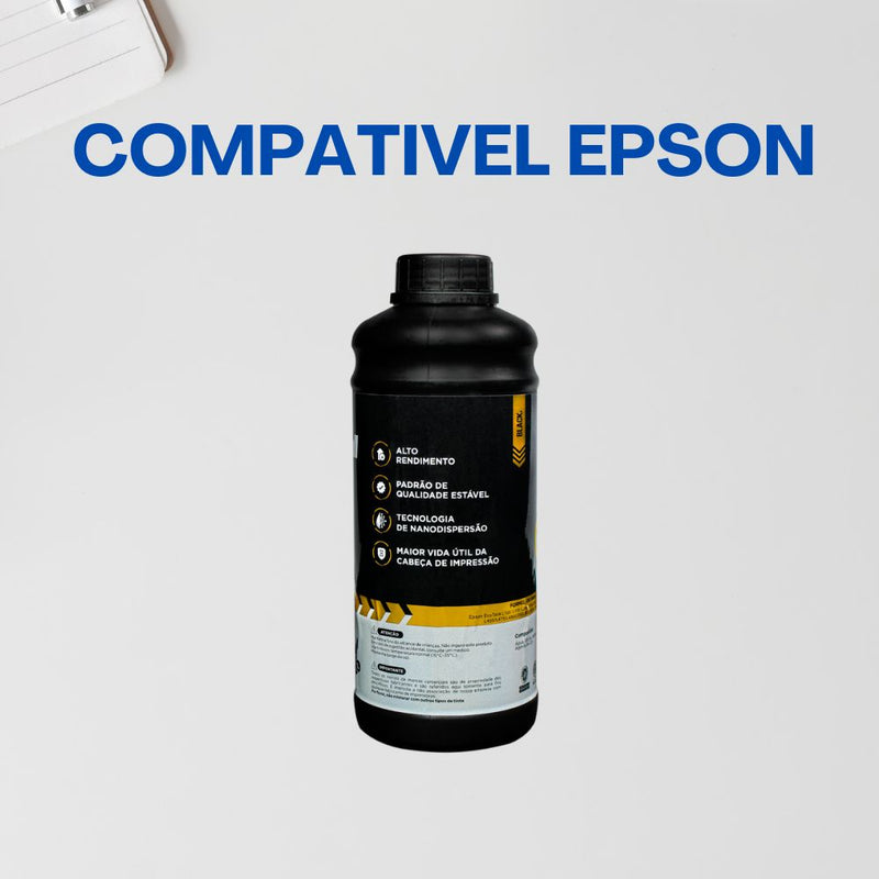 Tinta Corante Universal P/Epson WF-C e L (1 Litro - Black)