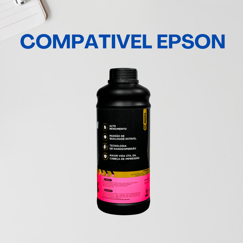Tinta Corante Universal P/Epson WF-C e L (1 Litro - Magenta)