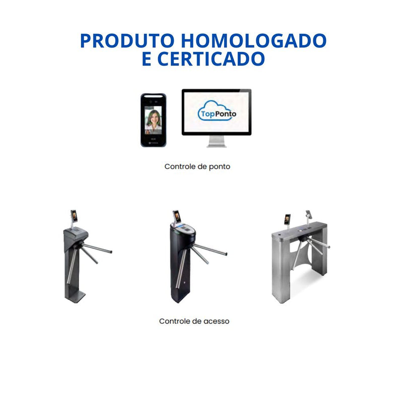 Leitor Facial TopData F4 5000 Faces - Homologado e Certificado para Ponto e Acesso