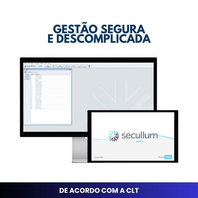 Relógio de Ponto Facial TopData F4 + Secullum Offline 30 Colaboradores para 1 Ano