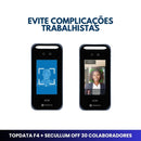 Relógio de Ponto Facial TopData F4 + Secullum Offline 30 Colaboradores para 1 Ano