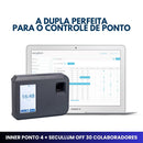 Relógio de Ponto TopData Inner Ponto 4 LC + Secullum Offline 30 Colaboradores para 1 Ano