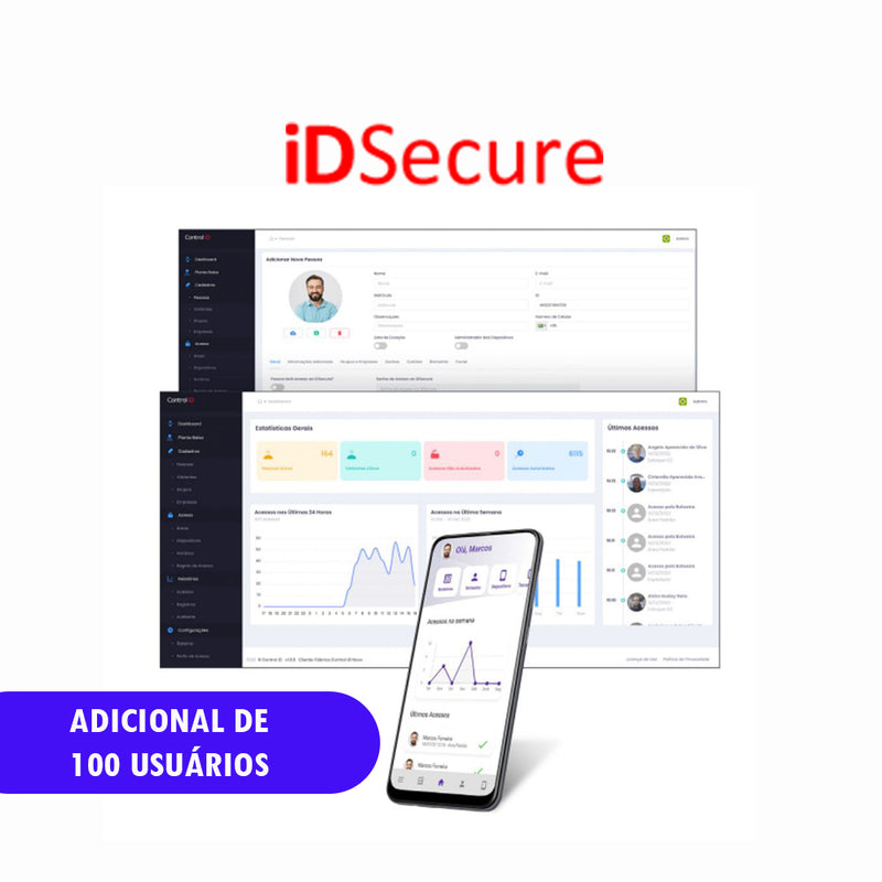 Adicional de 100 Usuários - iDSecure Cloud Control iD - Mensal